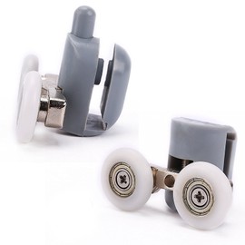 Shower Door Wheels, Lance Home 8Pcs Double Twin Top/Bottom Shower Door Rollers/Runners/Pulleys/Wheels Bathroom Replacement Parts for Curved Straight Sliding Shower Door 23mm Diameter