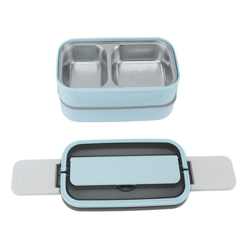 Lunch Box Double Layer Microwave Safe Leakage Proof Stainless Steel
