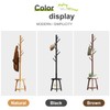 BMOSU Coat Rack freestanding Stand with 2 Shelves Bamboo Wooden