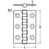 Yacht Steel Stainless Steel Hinge 40 x 60 mm AISI