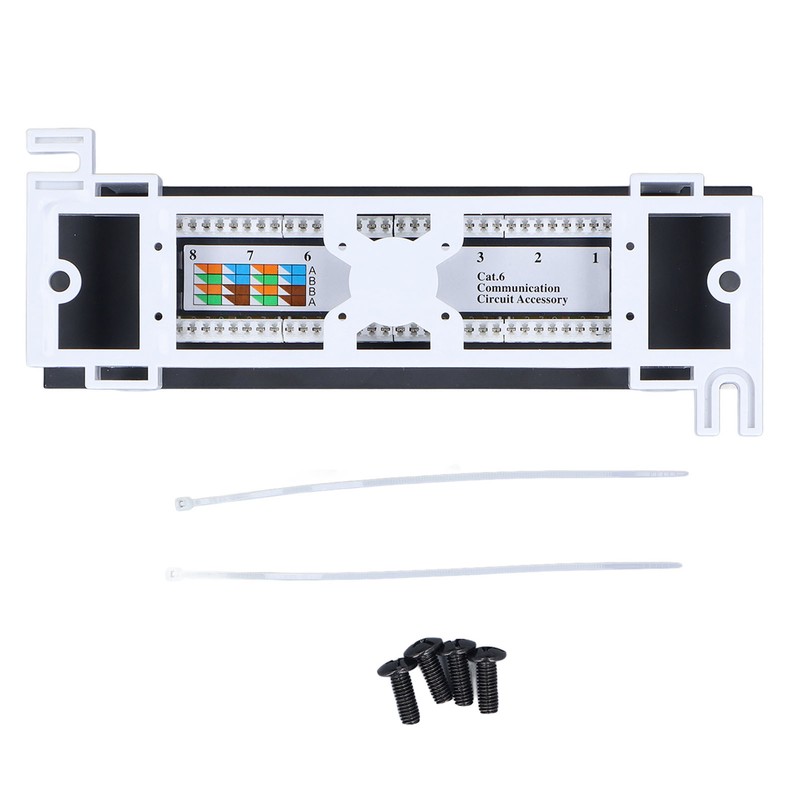 Patch Panel 8 Ports CAT6 Network Cable Rackmount 568A/B RJ45