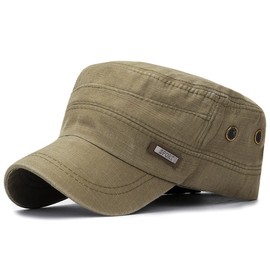 RUNQIU Men's Hat, Work Cap, Outdoors, Beautiful Silhouette, UV Protection, Cotton, Washed Fabric, Outdoors, Fishing, Golf, All Seasons (JP, Number Size, 21.7 inches (55.0 cm), 23.2 inches (59.0 cm), Army Green)