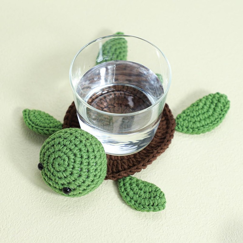 WAIT FLY Handmade Crochet Coasters Cute Drink Coaster Set for