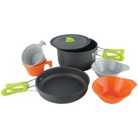 Yellowstone Kochset Cumbria, Graphitgrau mit grünen Verzierungen