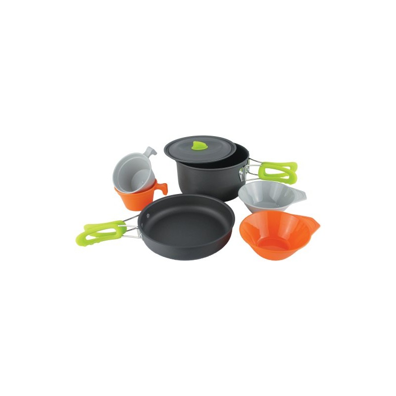 Yellowstone Kochset Cumbria, Graphitgrau mit grünen Verzierungen