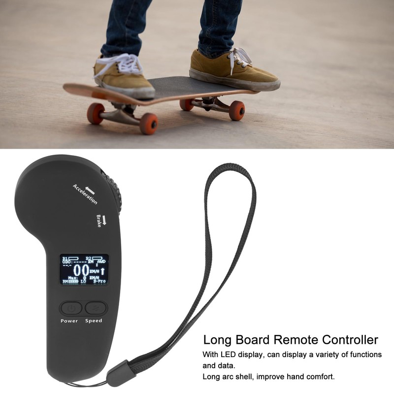 Electric Skateboard Remote Control, Universal 2.4GHz Adjustable Speed Braking, 4