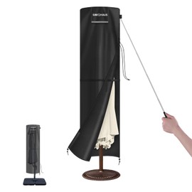 SIMPHAUS Parasol Protective Cover Cantilever Umbrella Cover Parasol Cover Waterproof Protective Cover for Parasol with Rod Parasol Protective Covers 3 m 420D Oxford Fabric 240 x 60 / 60 cm