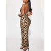 Women's Halter Maxi Bodycon Dress - Summer Casual Animal Print