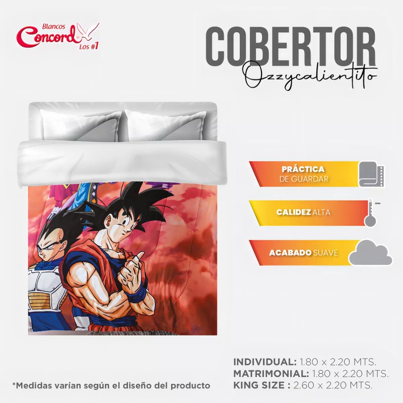 Colchas Concord Cobertor Pachicalientito Dragon Ball Super Matrimonial/Individual