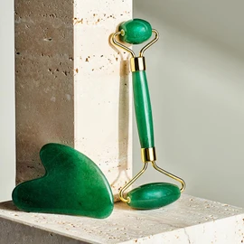 ROSELYNBOUTIQUE Gua Sha Facial Tools & Face Roller for Wrinkless Natural Skincare Tool Jade Roller Guasha Tool for Face Facial Massager (Aventurine)