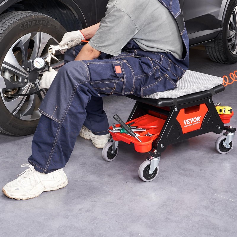 VEVOR Mechanic Stool 300 LBS Capacity Garage Stool Gift for