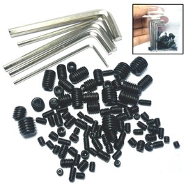 95pcs Set Screws Assortment Kit with Hex Wrench, Grub Screws M3 M4 M5 M6 M8 for Home Repair, Repair Furniture, Electronic Product, Install Door Lock, DIY, Fixtures, 12 Sizes