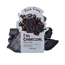 TONYMOLY I’m Charcoal Pore Cleansing Sheet Mask – Korean Hydrating & Moisturizing Face Mask with Charcoal for Pore Care & Soothing Skincare
