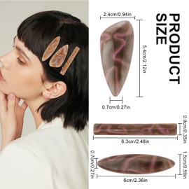 CURASA Y2K Hair Clips 6PCS Metal Acrylic Resin Barrettes Non Slip Alligator Hairpins Fashion Decorative Bangs Accessories Cute French Snap Hairclips For Women Girls Thick Thin Hair