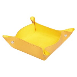 RHODIA 318956C - Jonquille Reversible Tidy Box - 12x12x4.5 cm - Orange Saddle Stitching, Magnetic Corners - Faux Leather - Rhodiarama Home Office Collection - Office Organization & Designer Storage