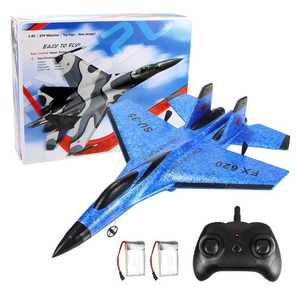 DAJILI RC Airplane, 2 Channel RC Plane Ready to Fly, 2.4GHz Remote Control Airplane RC Glider, Remote Control Wireless Remote Control Airplane Fighter Jet Easy to Fly for Kids Beginners Adults