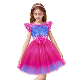 LQSZ Toddler Girls Tutu Dresses Mermaid Fluffy Party Dress for Girls 3-12 Years