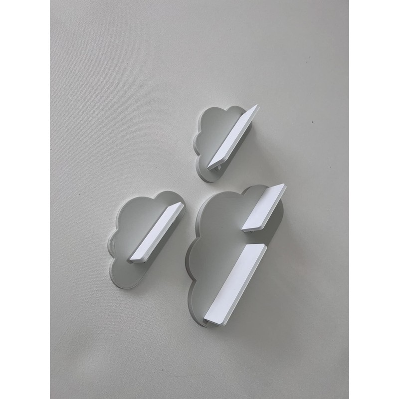 PsGreen Set of 3 Clouds Light Grey Suitable for Toniebox