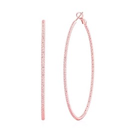 OOOPEL Large Rose Gold Hoops Earrings for Women, Big Rose Gold Earrings Hoops Lightweight Hypoallergenic Rose Plated Hoop Earring for Women 20MM 30MM 40MM 50MM 60MM 70MM