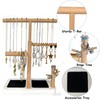 Solid Wood Jewelry Tower Organizer - 3-Tier Tree Holder Stand