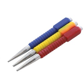 Mr Gadget Solutions 3pc Color Coded Nail Punch Set 1/32'' 1/16'' 3/32'' 1.5/2/3mm Bright & Panel Pins