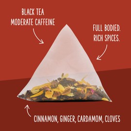 Two Leaves and a Bud Organic Mountain High Chai Tea Bags, Whole Leaf Black Tea and Spices in Compostable Sachets, 100 Count (Pack of 1)