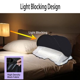 CMINGJ Portable Mosquito Head Net Foldable Pop-Up Travel Essentials Mosquito Net for Bed Free Installation-Large Size Suitable for Bedroom, Camping, nap (Black Large)