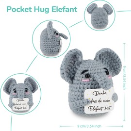 WenmthG Pocket Hug German Lucky Elephant Lucky Charm, Good Gesserung Gifts, Positive Knitted Elephant, Positive Potato German Replacement - Pack of 1