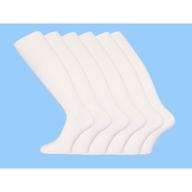 MENS LONG COTTON SOCKS Comfy grip Size 6-11 White 6pk