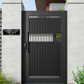 Guegine 3pcs Please Close the Gate Sign, Dog Loose Signs Please Keep Gate Closed Sign, Metel Aluminum UV Resistant Waterproof Durable with Screws and Cable 9.8'' x 3.5'' for Outdoor Gate Fence