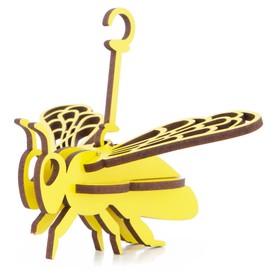 Little & Wood: Woodlet: Small - Honey Bee - Yellow, 3D Wooden Kit-Set, Insect Puzzle, Easy Assembly, Pop Build Fun, Sustainably Sourced Wood, Ages 6+