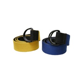 Urban Classics Easy D-Ring Belt Kids 2-Pack, Black/Royal + Black/Yellow, One Size