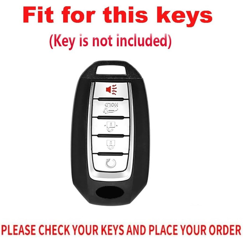 TECART Leather 5 Button Key Fob Cover Fit for Infiniti