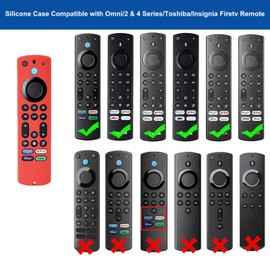 Silicone Remote Case for Fire TV Stick 4K Max 2nd Gen/Toshiba/Insignia/Pioneer Fire TV Alexa Voice Remote Enhanced, TOKERSE Anti-Slip Protective Cover Sleeve with Lanyard - Red