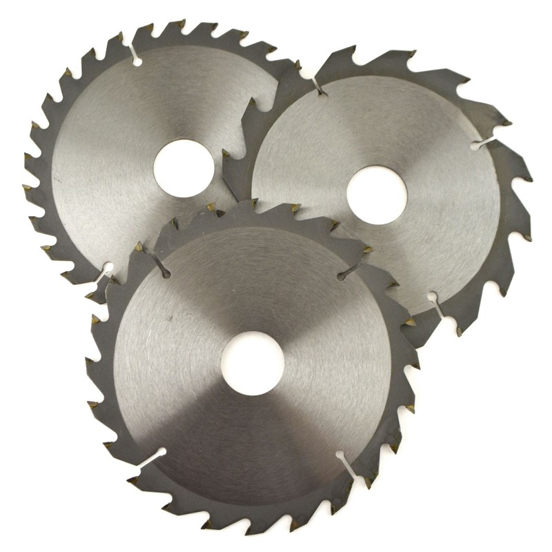 3pc 160mm TCT Circular Saw Blades 16/24/30 TPI & Adapter