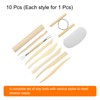 HARFINGTON 10pcs Clay Sculpting Tools Wooden Handle Stainless Steel Head