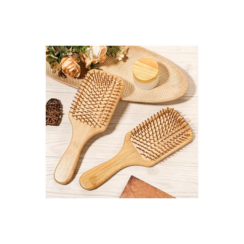 10 cepillos de bambú para el crecimiento del cabello, cepillo