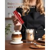 INFOOD Milk Frother Rechargeable with Cover - Coffee Frother Wand,