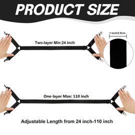 CERICAI Bed Sheet Clips, Crisscross Fitted Sheet Straps for Bedding, Adjustable Bed Sheet Straps, Sheet Grippers and Sheet Holder Elastic Bands Bedsheet, Sofa Cushion