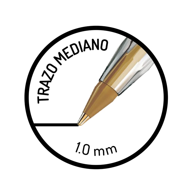 BIC Bolígrafo Cristal Punto Mediano 1.0 mm Cuerpo Hexagonal Tapa