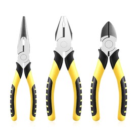 ZeroNine Professional Pliers Tool Set, 6" Linesman, Long Nose & Diagonal Cutters for Plumbing, Automotive & Home Maintenance