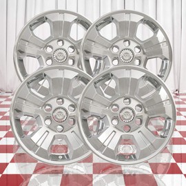 Brighter Design Set of 4 Chrome 5 Spoke 18" Wheel Skins for 2014-2018 Chevy Silverado 1500