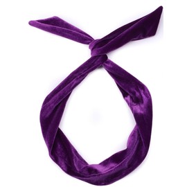 Mytoptrendz® - Wire Headband Twist Bow Bandeau Head Wrap Scarf Hair Ties Plain Velvet (Purple,)