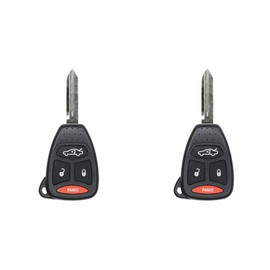 Replacement Keyless Remote Head Key Fob for Jeep Commander 2006-2007 FCC KOBDT04A 2AOKM-CYV6 Part Number 05179514AA 56038757AE 56038757AH 05179512AA Pack of 2