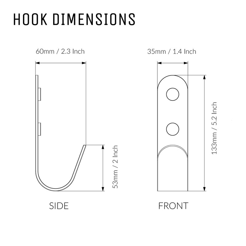 The Hairpin Leg Co. [HLC] Metal J Wall Hook. Chunky