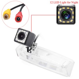 aSATAH 12 LED Adjustable Angle Car Rear View Camera for Lexus IS300 IS200 ES300 ES330 GS300 GS400 GS430 LS430 HS250h CT200h &Vehicle Camera Waterproof Reversing Backup Camera (12 LED Adjustable Angle)