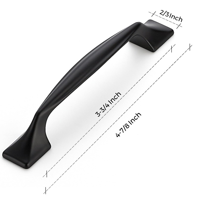 Ravinte 10 Pack Cabinet Handles Black Cabinet Pulls 3-3/4 Inch