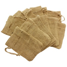 Jute Bags, Jute Bag, Fabric Bag for Filling for Advent Calendar, Guest Gifts, Jewellery, DIY, Crafts, Christmas (10 x 15 cm, Pack of 12)