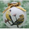 B011 Hand-made Christmas Ornament - wild bird - pair gold
