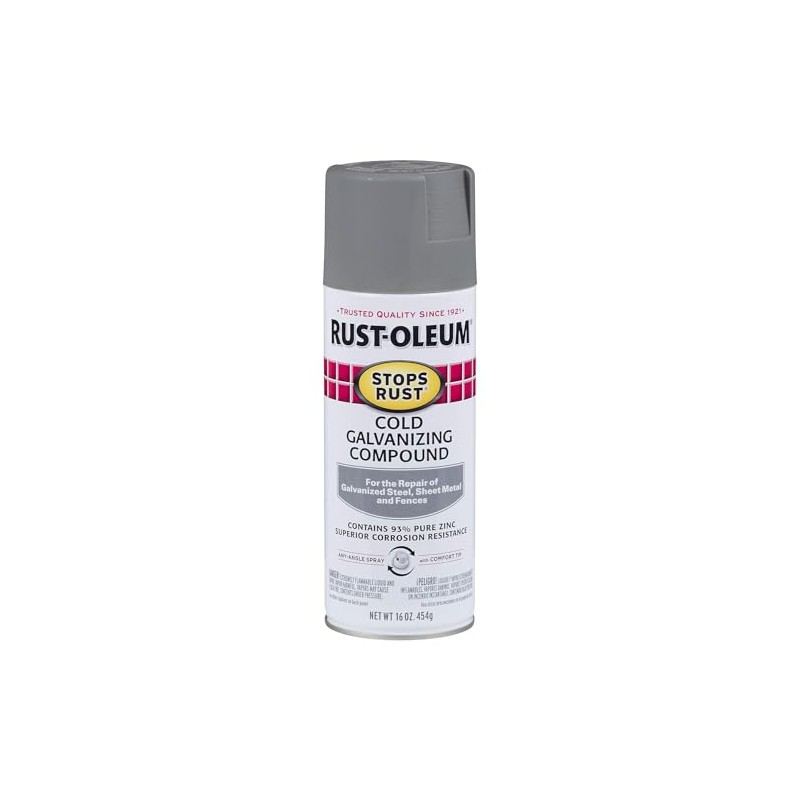 RUST-OLEUM COld Galvanizing Compound, Grays Flat Silver , 16oz. -